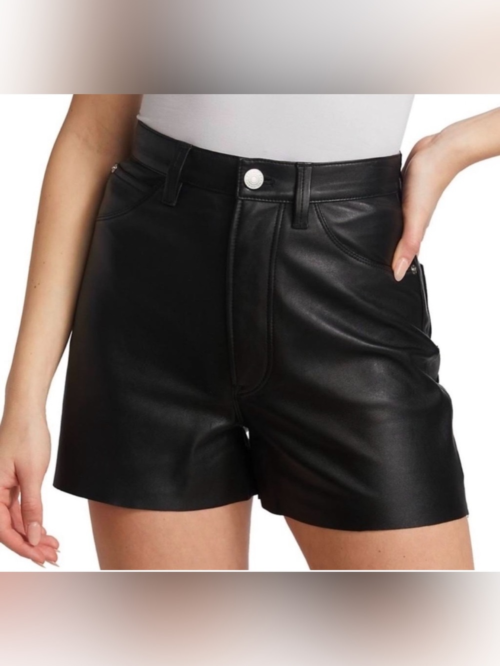 FRAME vegan leather shorts